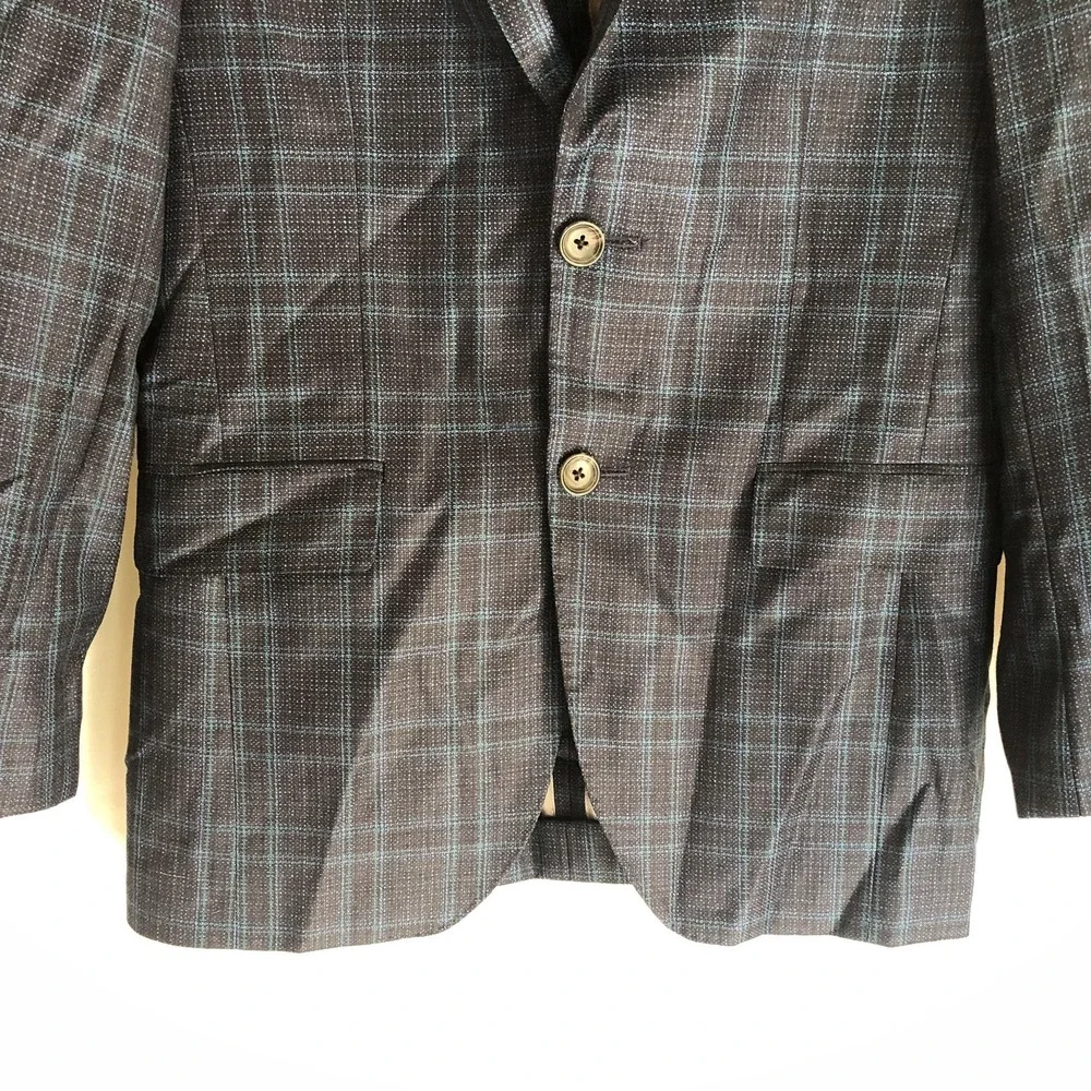 Jack Victor Blazer Mens 36S Blue Plaid Super 130s Wool Sport Coat Jacket Canada